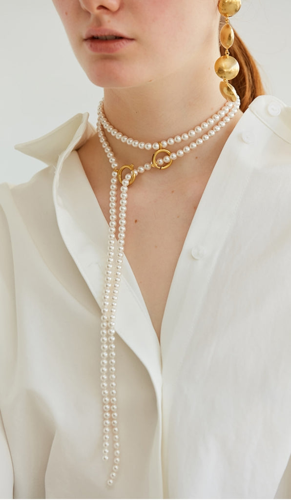 MONDAY EDITION(マンデイエディション) Linked Pearl Long Necklace