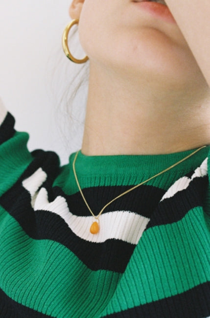 MONDAY EDITION(マンデイエディション) bohemian glass necklace_orange
