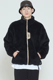 ロマンティッククラウン(ROMANTIC CROWN) BACK LINE PATCH FLEECE JACKET_BLACK