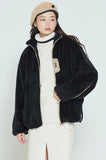 ロマンティッククラウン(ROMANTIC CROWN) BACK LINE PATCH FLEECE JACKET_BLACK