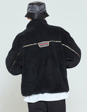 ロマンティッククラウン(ROMANTIC CROWN) BACK LINE PATCH FLEECE JACKET_BLACK