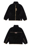 ロマンティッククラウン(ROMANTIC CROWN) BACK LINE PATCH FLEECE JACKET_BLACK