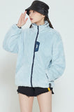 ロマンティッククラウン(ROMANTIC CROWN) BACK LINE PATCH FLEECE JACKET_SKY BLUE