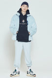 ロマンティッククラウン(ROMANTIC CROWN) BACK LINE PATCH FLEECE JACKET_SKY BLUE