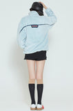 ロマンティッククラウン(ROMANTIC CROWN) BACK LINE PATCH FLEECE JACKET_SKY BLUE