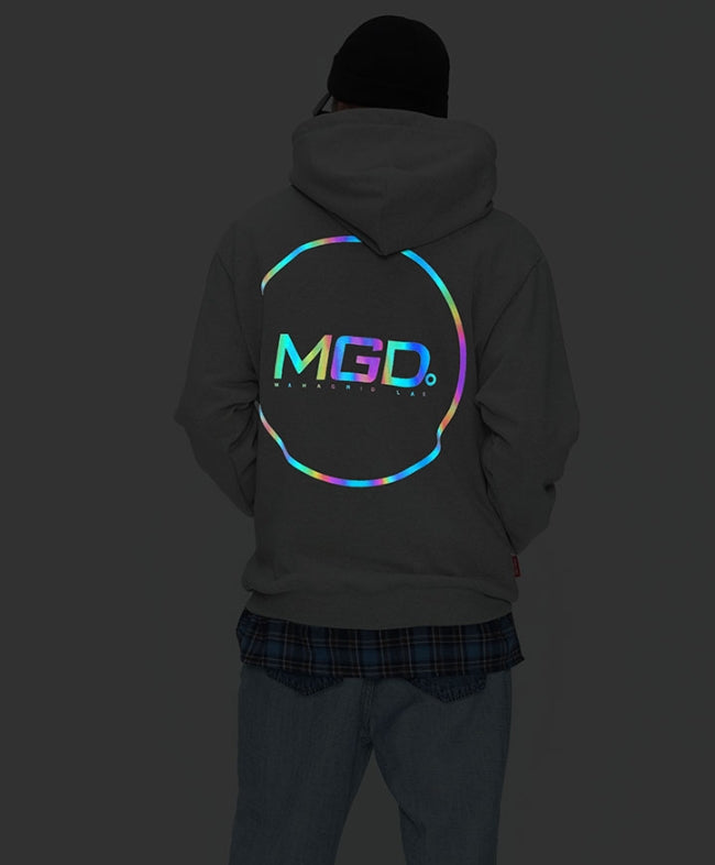 mahagrid (マハグリッド)  RAINBOW REFLECTIVE CIRCLE HOODIE [GREY]