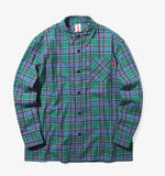 mahagrid (マハグリッド)    BACK LOGO CHECK SHIRT [GREEN]