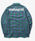 mahagrid (マハグリッド)    BACK LOGO CHECK SHIRT [GREEN]