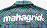 mahagrid (マハグリッド)    BACK LOGO CHECK SHIRT [GREEN]