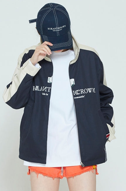 ロマンティッククラウン(ROMANTIC CROWN) LOGO COTTON WINDBREAKER_NAVY