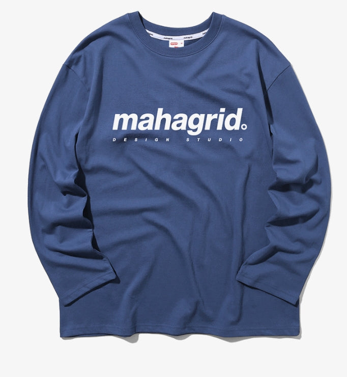 mahagrid (マハグリッド)   ORIGIN LOGO LS TEE [NAVY]