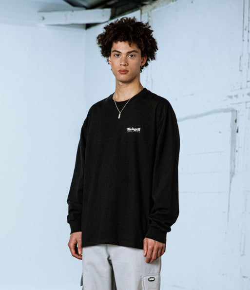 mahagrid (マハグリッド)  GROOVY LOGO LS TEE [BLACK]