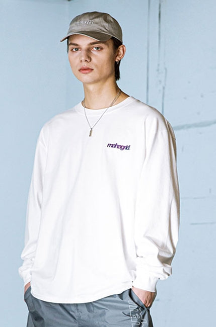 mahagrid (マハグリッド)  RAINBOW REFLECTIVE THIRD LOGO LS TEE [WHITE]