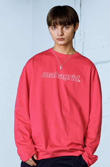 mahagrid (マハグリッド) OUTLINE LOGO LS TEE [PINK]