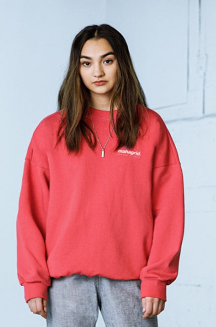 mahagrid (マハグリッド)   ORIGIN LOGO CREWNECK [PINK]