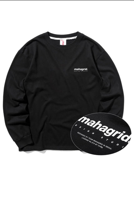 mahagrid (マハグリッド)   BACK ORIGIN LOGO LS TEE [BLACK]