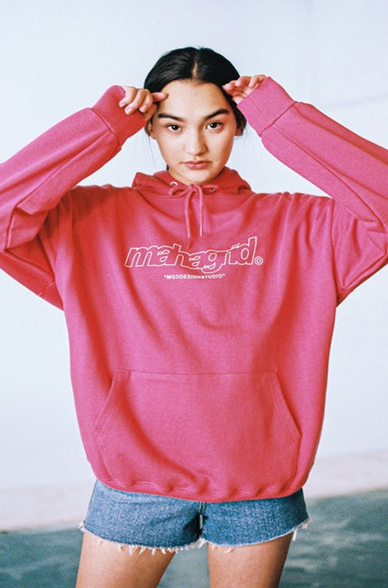 mahagrid (マハグリッド) THIRD LOGO HOODIE [PINK] – UNDERSTUDY CLUB