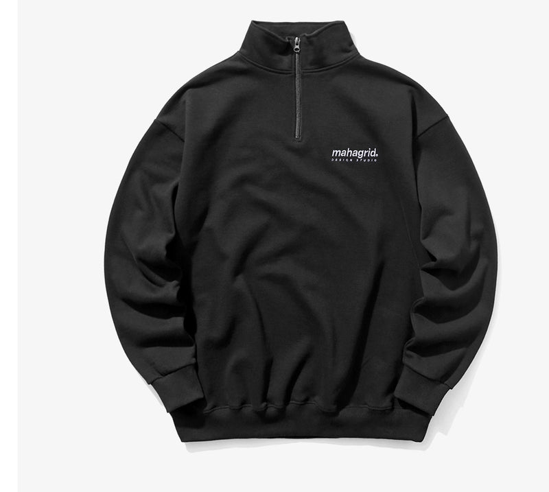 mahagrid (マハグリッド) HALF ZIP SWEAT SHIRTS [BLACK]