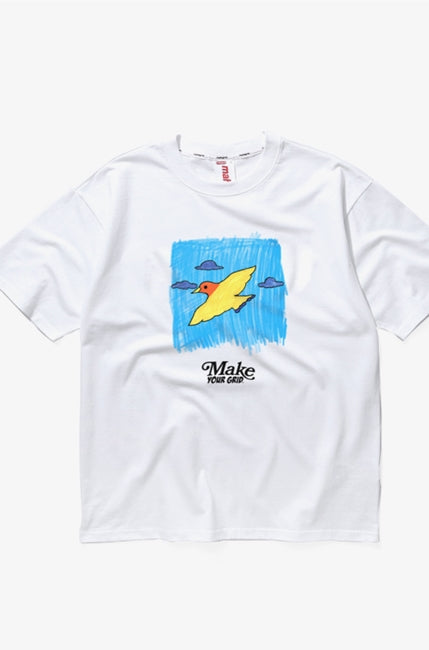 mahagrid (マハグリッド)  BIRD TEE [WHITE]