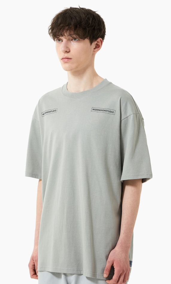 mahagrid (マハグリッド)   MONOCHROME TEE [SAGE]