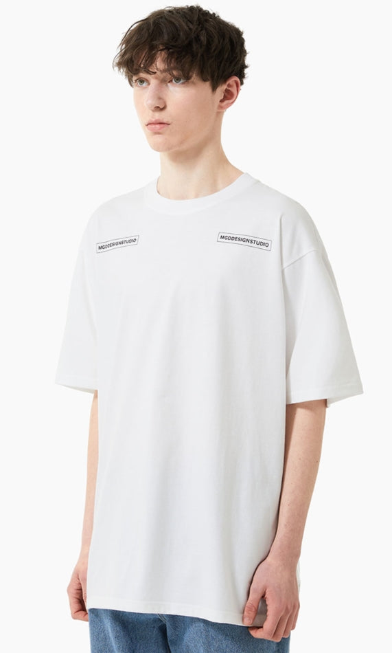 mahagrid (マハグリッド)   MONOCHROME TEE [WHITE]