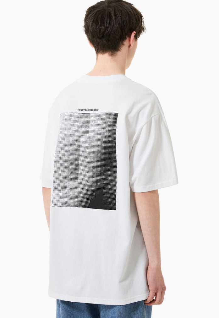 mahagrid (マハグリッド)   MONOCHROME TEE [WHITE]
