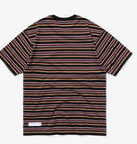 mahagrid (マハグリッド)  5 COLORS STRIPED TEE [WINE]