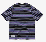 mahagrid (マハグリッド)   5 COLORS STRIPED TEE [PURPLE]