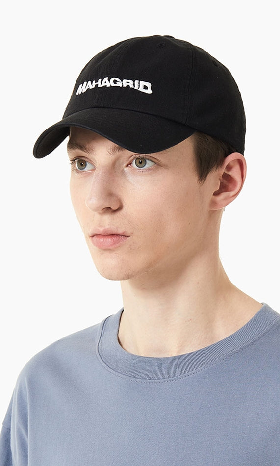 mahagrid (マハグリッド)   WAVY LOGO WASHED B.B CAP [BLACK]