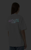 mahagrid (マハグリッド)   RAINBOW REFLECTIVE THIRD LOGO TEE [WHITE]