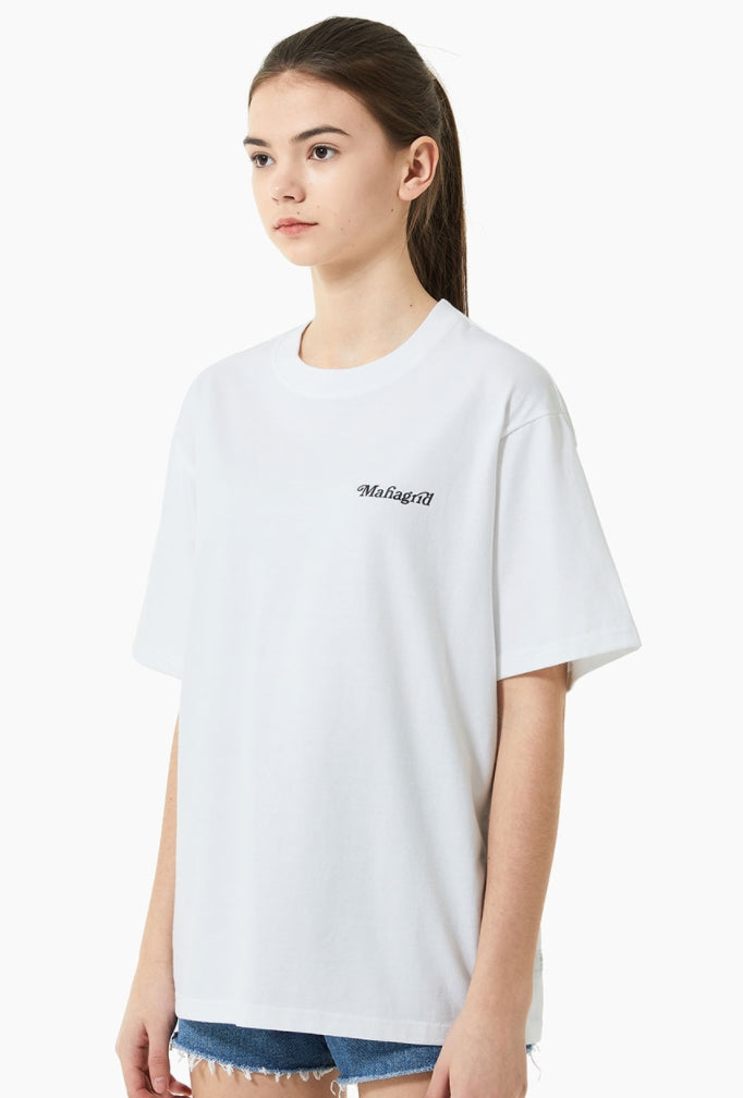 mahagrid (マハグリッド)   RAINBOW REFLECTIVE GROOVY TEE [WHITE]