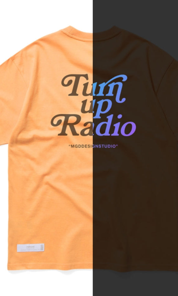 mahagrid (マハグリッド)  RAINBOW REFLECTIVE GROOVY TEE [ORANGE]