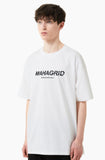 mahagrid (マハグリッド)   RAINBOW REFLECTIVE SHATTER LOGO TEE [WHITE]