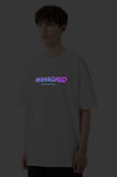 mahagrid (マハグリッド)   RAINBOW REFLECTIVE SHATTER LOGO TEE [WHITE]