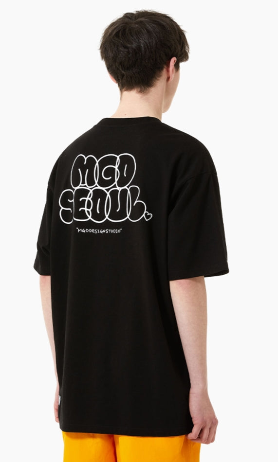 mahagrid (マハグリッド)   BUBBLE LOGO TEE [BLACK]