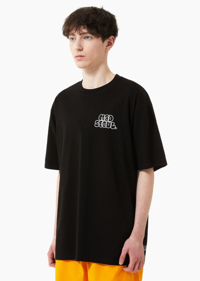 mahagrid (マハグリッド)   BUBBLE LOGO TEE [BLACK]