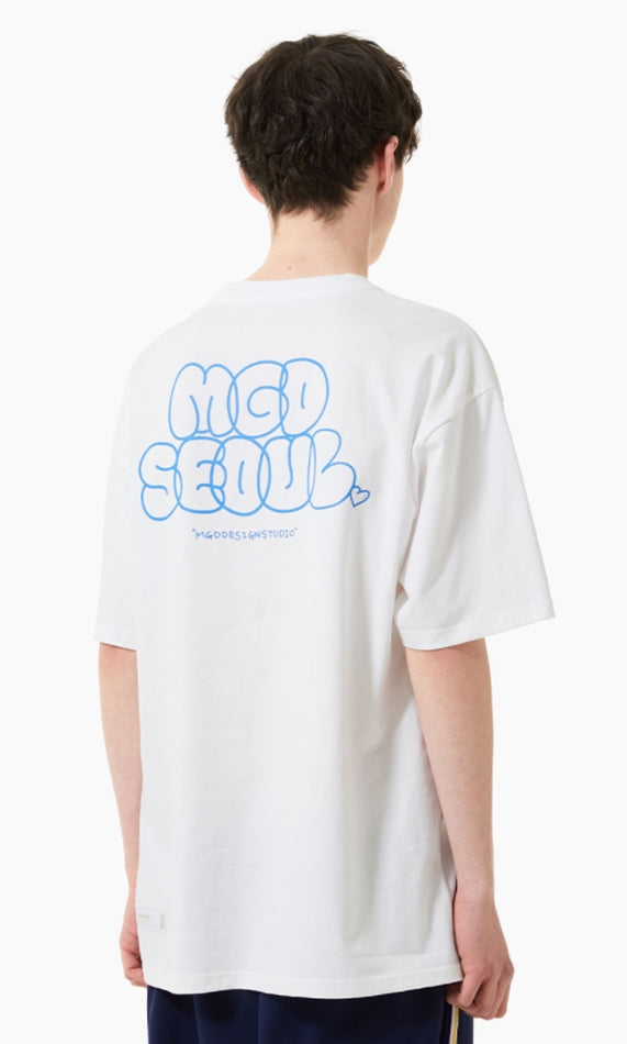 mahagrid (マハグリッド)  BUBBLE LOGO TEE [WHITE]
