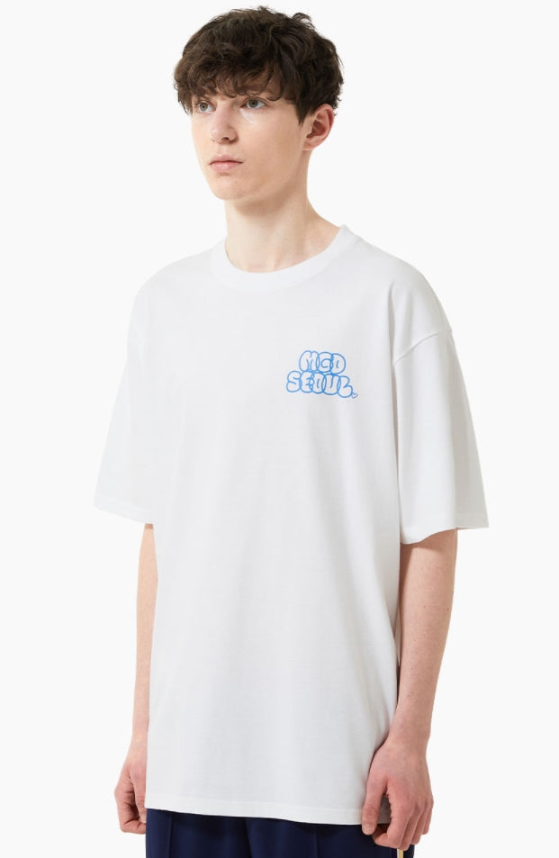 mahagrid (マハグリッド)  BUBBLE LOGO TEE [WHITE]