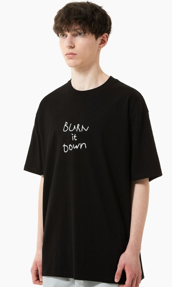 mahagrid (マハグリッド)  BURN IT DOWN TEE [BLACK]