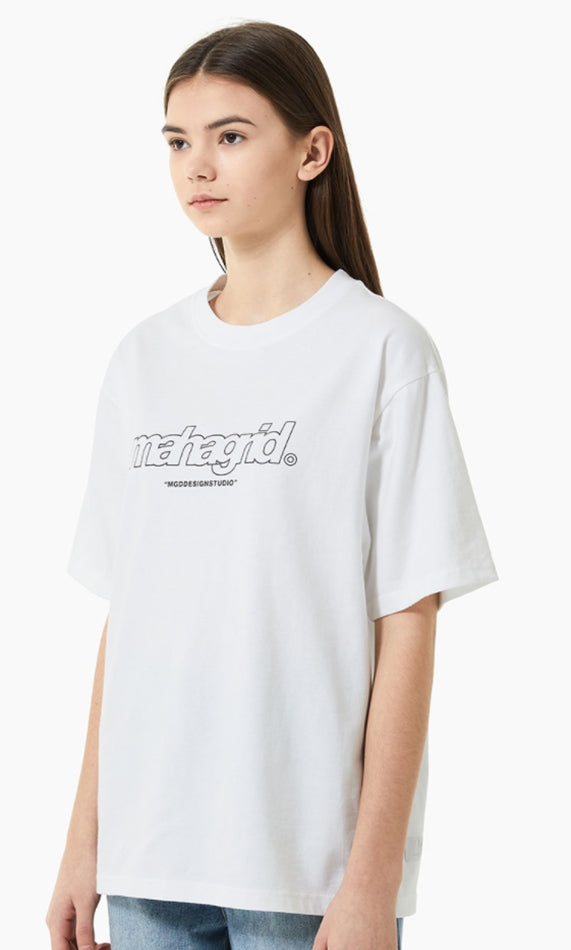 mahagrid (マハグリッド)   THIRD LOGO TEE [WHITE]