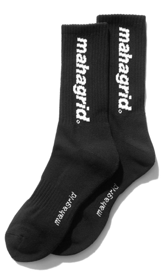 mahagrid (マハグリッド)   BASIC LOGO SOCKS [BLACK]