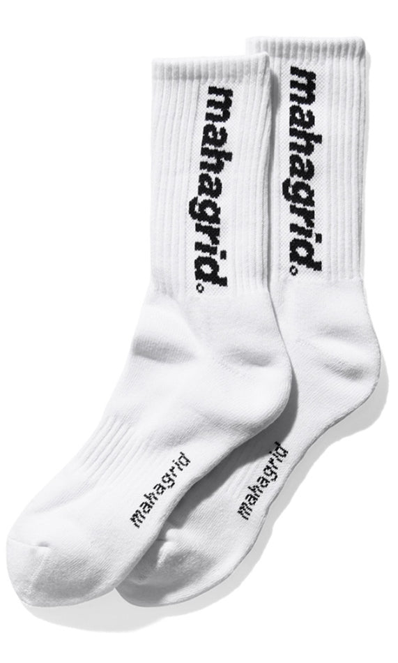 mahagrid (マハグリッド)   BASIC LOGO SOCKS [WHITE]