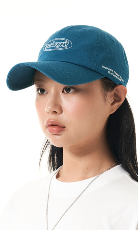 mahagrid (マハグリッド)  OVAL LOGO WASHED B.B CAP [BLUE]