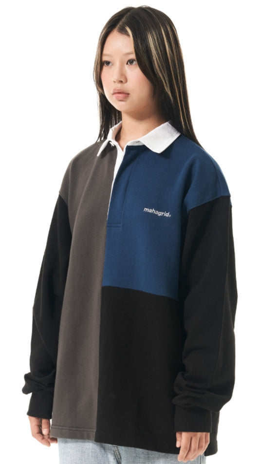 mahagrid (マハグリッド) MULTI COLOR RUGBY SHIRT [BLACK]