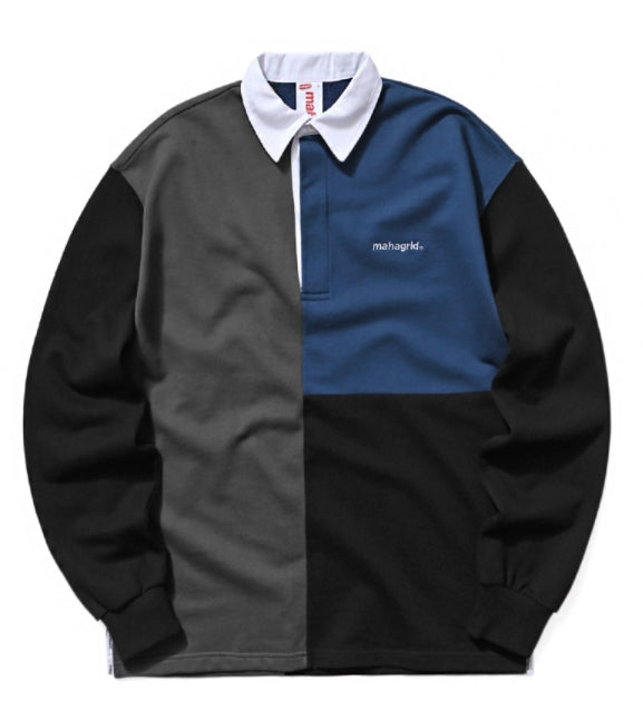 mahagrid (マハグリッド) MULTI COLOR RUGBY SHIRT [BLACK]