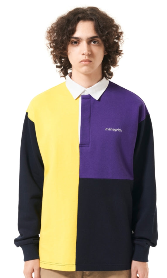 mahagrid (マハグリッド) MULTI COLOR RUGBY SHIRT [NAVY]