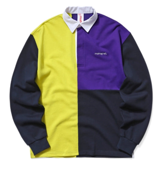 mahagrid (マハグリッド) MULTI COLOR RUGBY SHIRT [NAVY]