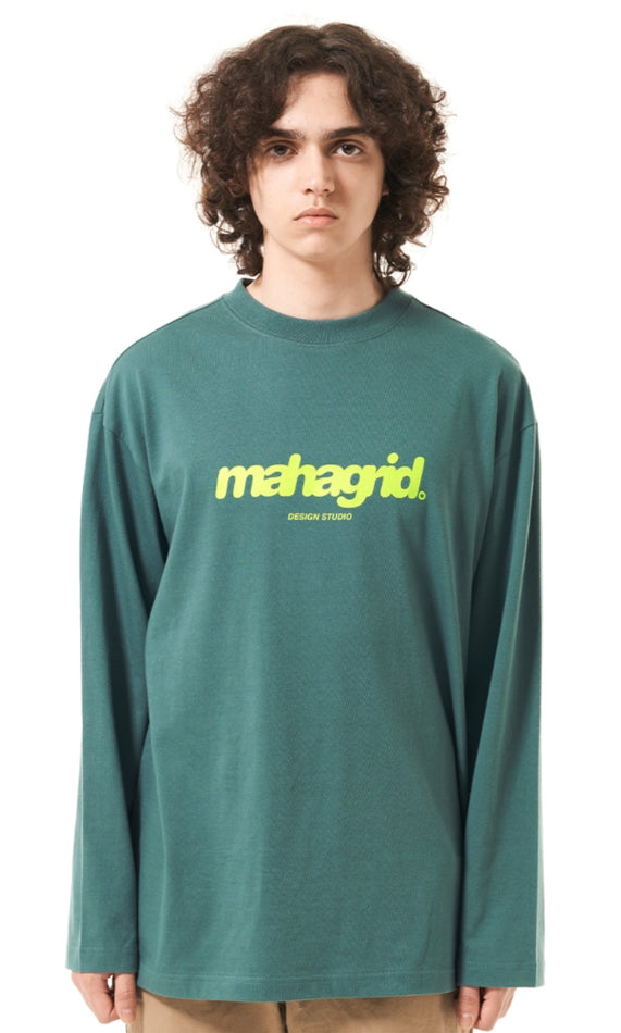 mahagrid (マハグリッド)  MARU LOGO LS TEE [GREEN]