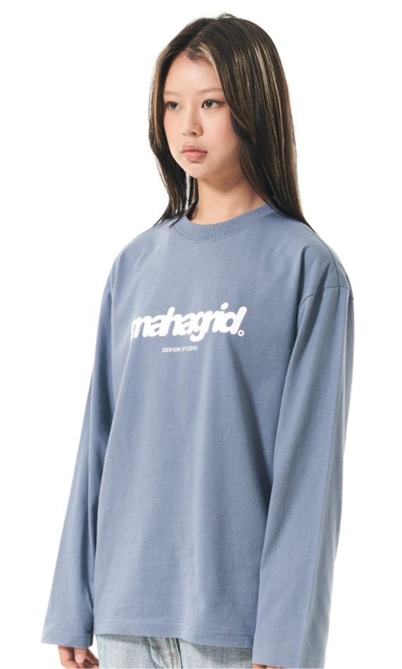 mahagrid (マハグリッド)  MARU LOGO LS TEE [BLUE]