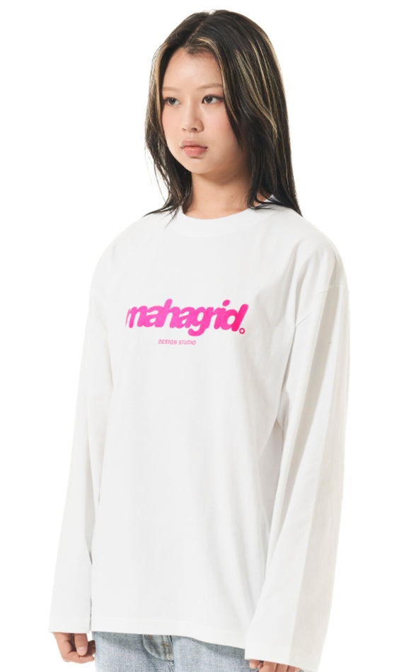 mahagrid (マハグリッド)   MARU LOGO LS TEE [WHITE]